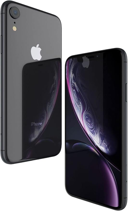 iPhone XR, Fully Unlocked, 64 GB - Black (Renewed)